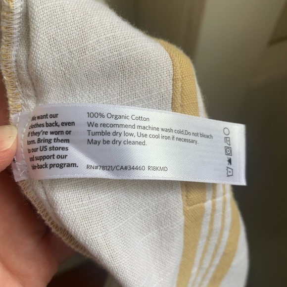 NWT Eileen Fisher Striped Organic Cotton Doubleweave Kimono Size Small/Medium - Picture 9 of 10